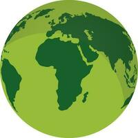 Green earth globe on white backfround. vector