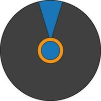 CD icon in color with stroke for multimedia concept. vector