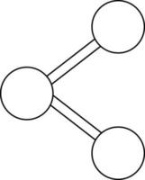 Symbol of share icon in stroke for multimedia cocept. vector