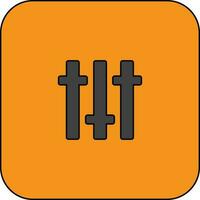 Equalizer icon in orange background with stroke for sound balance. vector