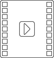 Video icon in stroke for multimedia concept. vector