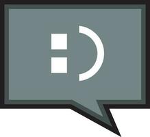 Flat vector icon of message or speech bubble.