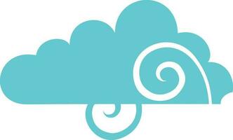 Sky blue color illustration of cloud isolate don white background. vector