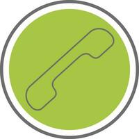 Call pick up icon or symbol in green color circular frame. vector