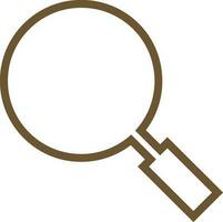 Thin line illustration of magnifying glass. vector