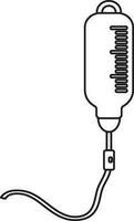 Iv bag in black line art illustration. vector