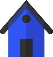 Hut in black and blue color. vector