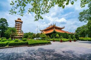 Mañana a ben dúo templo, cu chí, Ho chi minh ciudad, Vietnam. el histórico distrito revolucionario junto a cu chi túnel, un famoso base de revolucionario Vietnam antes de 1975. viaje concepto foto