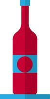 Isolated bottle in red and blue color. vector