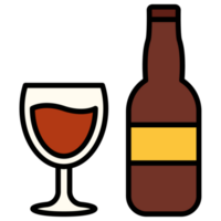 copo de vinho e garrafa png