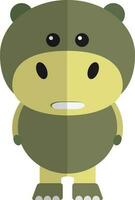 Hippopotamus cartoon character. vector