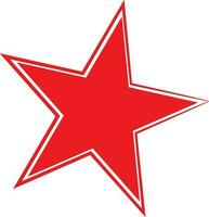 plano ilustración de estrella elemento en rojo color. vector