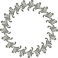 Circular floral design pattern frame. vector