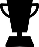 Black trophy cup award on white background. vector