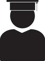 Character of faceless man wearing mortarboard. vector