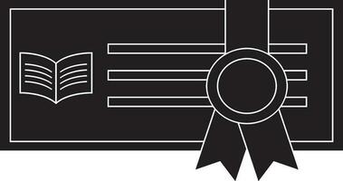 Black award certificate with badge. vector