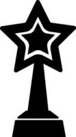 Black and white star decorated award. vector