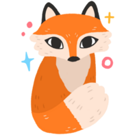 mignonne dessin animé Renard et citrouille Halloween griffonnage élément. png