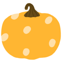 Cute cartoon funny pumpkin Halloween doodle element. png