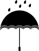 Drops on umbrella in black color. vector