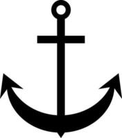 Black anchor in fla style. vector