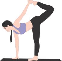 The woman play yoga PNG