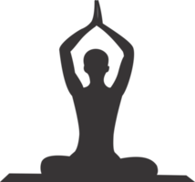 The women play yoga silhouette PNG