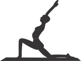 The women play yoga silhouette PNG