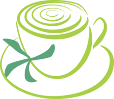 Green tea cup element png