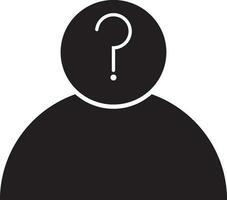 Character of faceless man in black color. vector