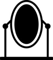 Black and white mirror in fla style. vector