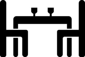 Black two cocktail glasses on table with chairs. vector