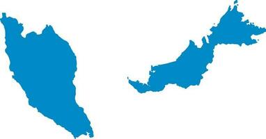 state pet of Malaysia maps in blue color vector