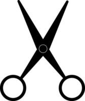 Black scissor in flat style. vector