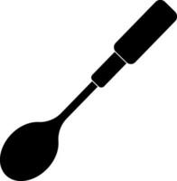 Flat style spoon in black color. vector