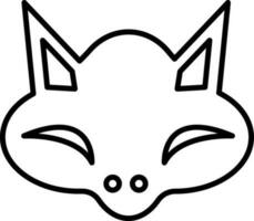 Character of a cat in black line art. vector