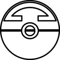 Flat style pokeball made by black line art. vector