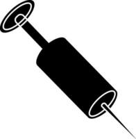 Syringe in black color. vector