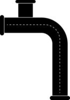 Flat style pipe in black color. vector