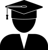 Character of faceless man wearing mortarboard. vector