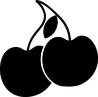 Apples with leaf in black color. vector