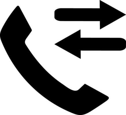 Outgoing and incoming call icon.