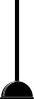 Flat style plumbing plunger in black color. vector