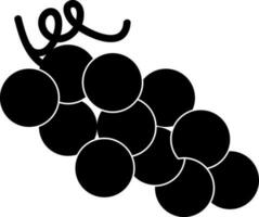 Grapes in black color. vector