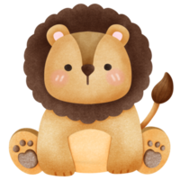 Cute and chubby brown lion png