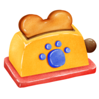 Cute and colorful toaster with cat bread png