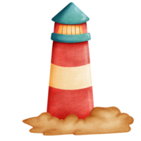 Cute lighthouse with sand png