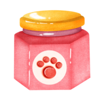 Cute and colorful pink jam jar png