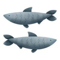 Simple fish in watercolor style png
