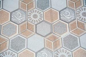 Hexagonal tiles mosaics texture background photo